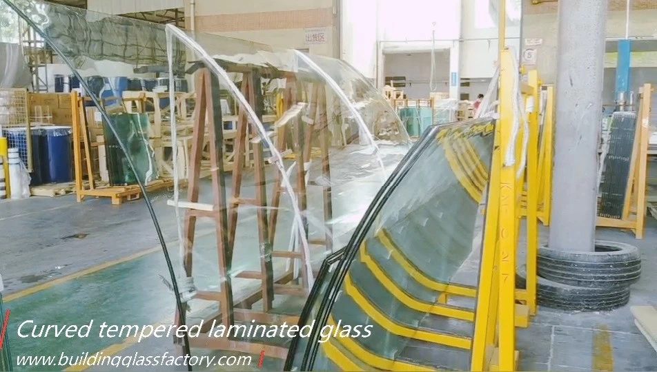 Curved tempered laminated glass