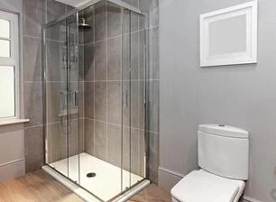 shower door glass.