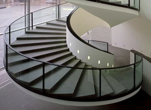 KXG curved tempered railing glass
