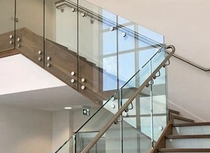 Shape glass stair railing