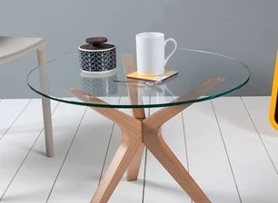 Round tempered glass table Top.