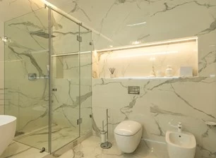 pintu mandi kaca gelongsor