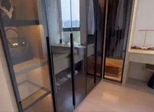 Cabinet Grey Glass Door