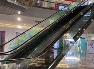 Escalator Guardrail Glass In The Mall