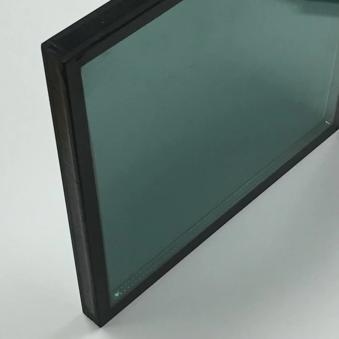 28mm double glazed, green tempered double glazing, green insulated glass price, light green ESG DGU, double glazed glass, toughened double glazed, building glass
