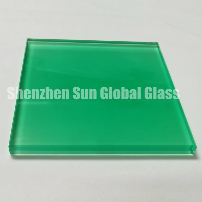 colored PVB laminated glass, acid etched laminated glass, green laminated glass, 66.4 colour ESG VSG, China glass factory, colored frosted glass, CE certificate laminated glass, green acid etched glass