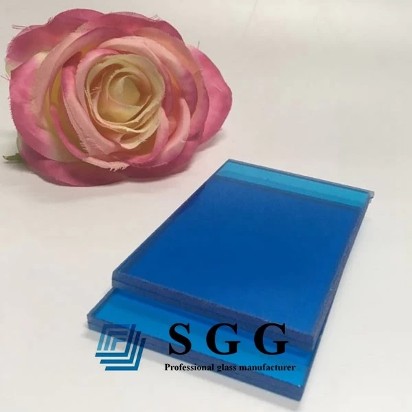 10.38mm dark blue pvb laminated glass