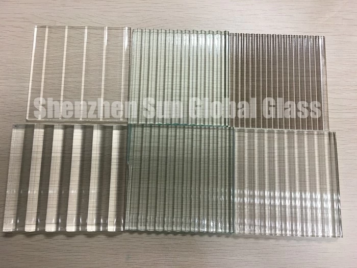 Fluted textured privacy ribbed narrow Reeded glass 