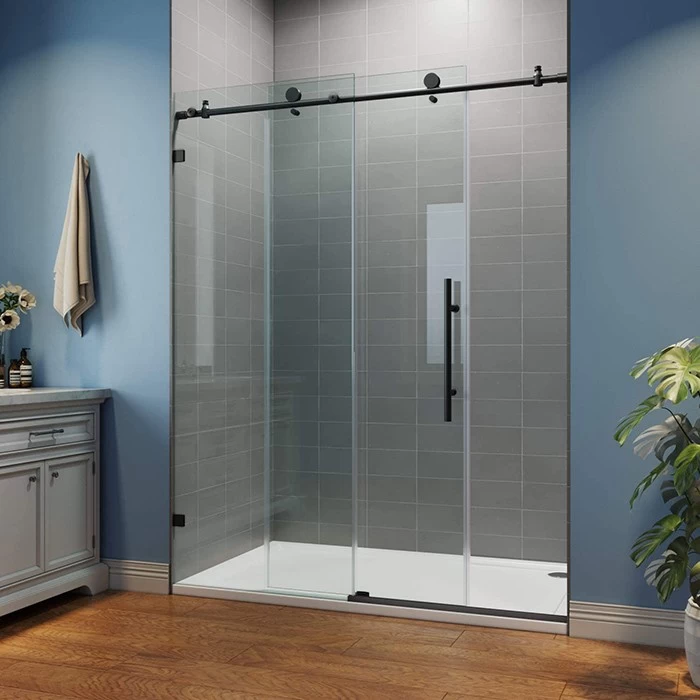 SZH 6mm Tempered Fluted Glass Shower Door System 