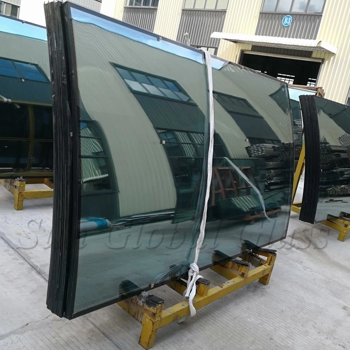 Jumbo size 24mm HST curved double glazed glass, 6mm+12mm spacer+6mm Heat soaked curved insulated glass, 6mm+6mm bent HS IGU manufacturer