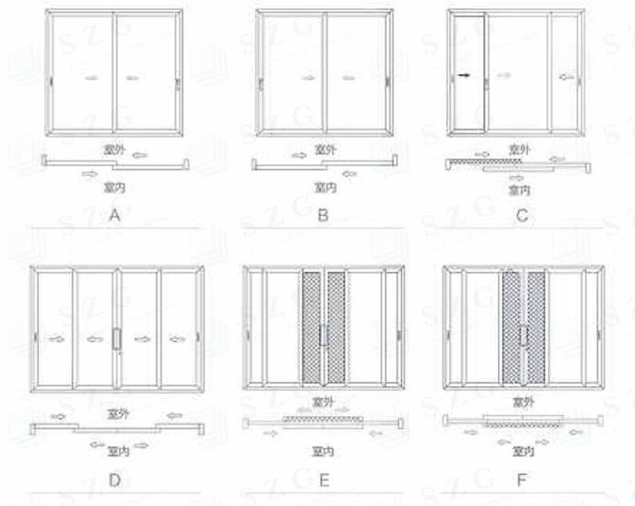 SZG aluminium framed insulated glass sliding window