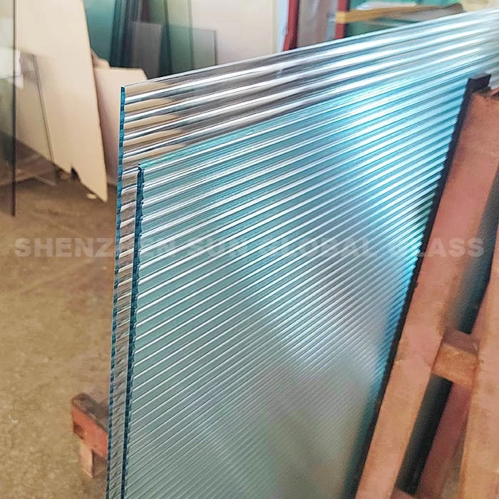 SZG 5+5mm Reeded Texture Laminated Glass Partition Wall