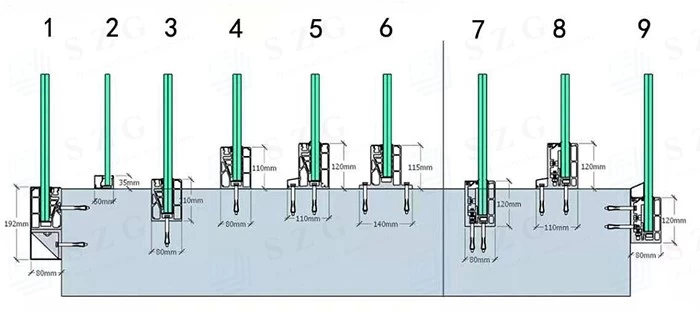 SZG 8+8mm tempered glass laminated glass u channel railing system