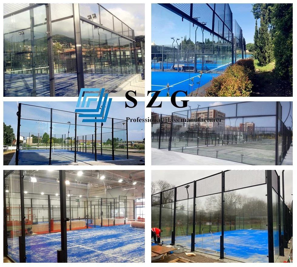 SZG high quality, less cost, EN12150, EN12600 standard tempered glass and laminated glass, for Padel court use only