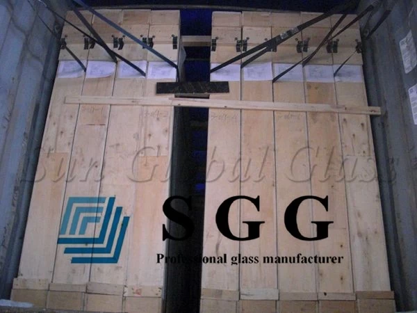 12.76mm clear laminated safety glass sheets, 6mm+6mm laminated glass factory in China