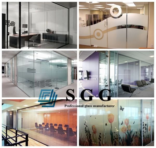 10mm toughened glass partition, 10mm office partition glass wall, clear tempered glass wall
