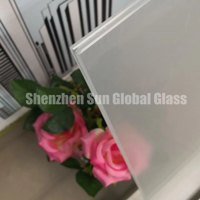 acid etched tempered glass, 2/3 inch laminated glass, SGCC certified glass factory, 17.52mm laminated glass price, 17.52mm sandwich glass, decorative glass, 8mm+8mm frosted PVB laminated glass, translucent glass