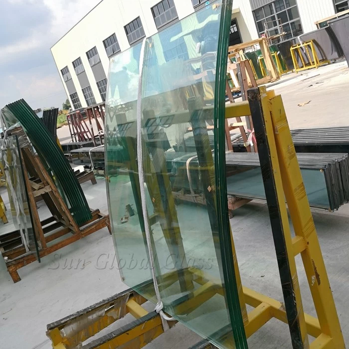 8mm clear heat soaked curved glass, 8mm tempered HS safety glass, 8mm transparent toughened heat soak bent glass manufacturer