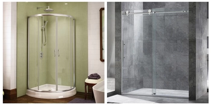 flat and curved shower door glass