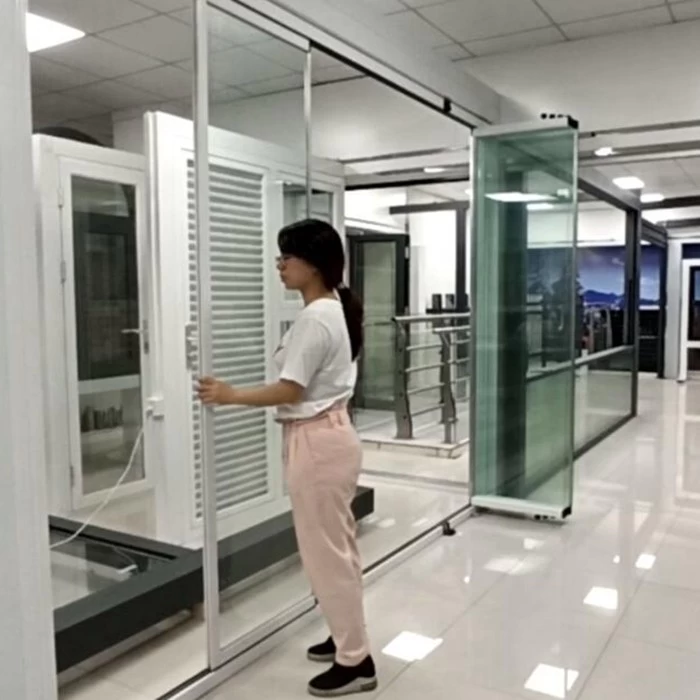 huge aluminum frameless sliding glass door system design