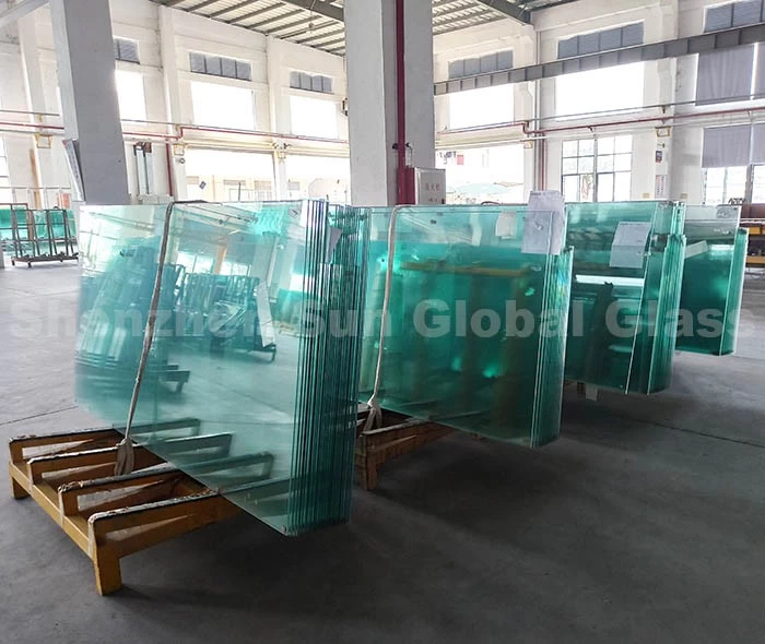 SZG 12mm tempered glass for aluminium u channel railing