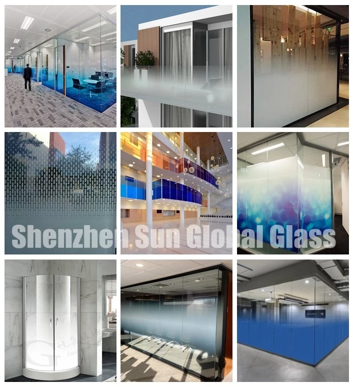 66.4 low iron gradient curved toughened laminated glass, 6mm+6mm curved gradient ESG VSG