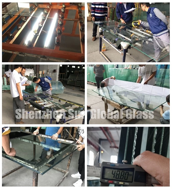 11.52mm light green  tempered laminated glass, 55.4 F green ESG VSG, 5mm+1.52 interlayer+5mm French green toughened laminated glass 