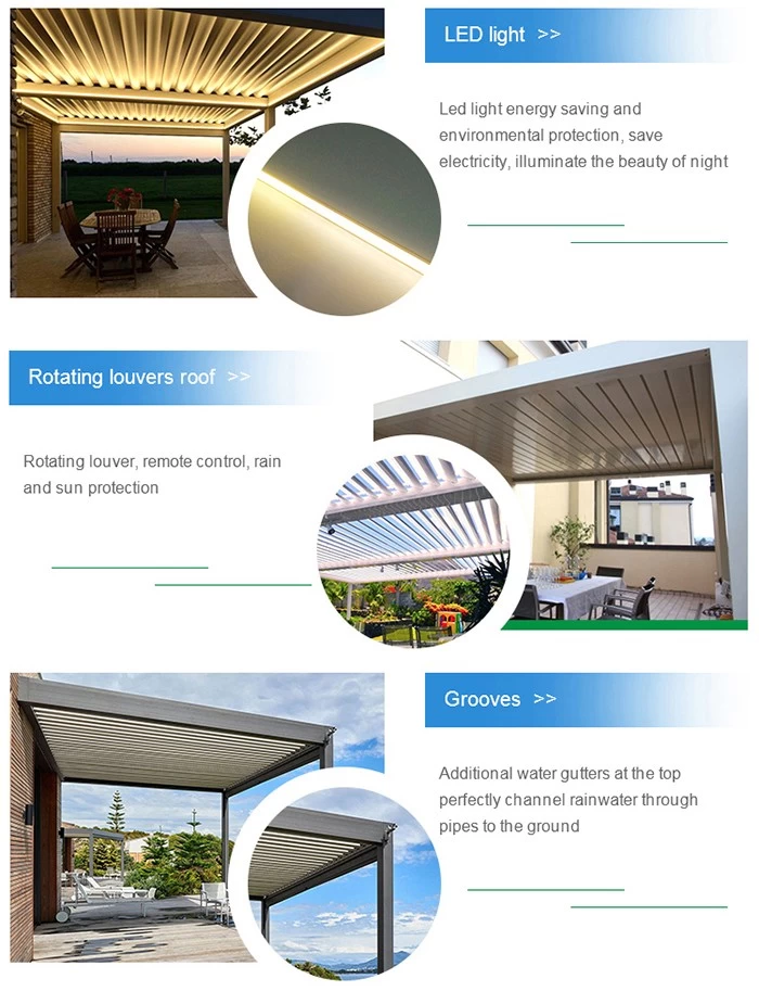 SZG Motorized Aluminium Louvered Roof Pergola