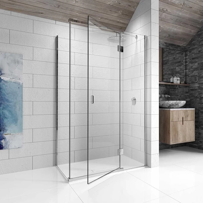 SZH 6mm Tempered Fluted Glass Shower Door System 