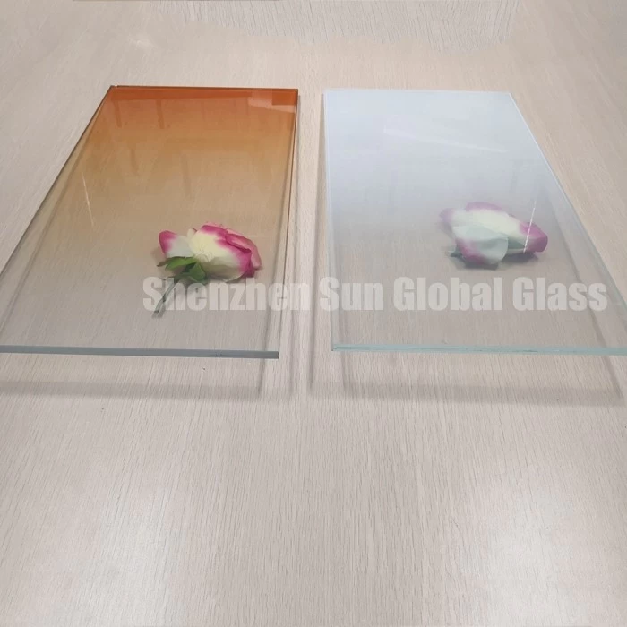 colored gradient glass, partition glass, gradient shower glass, curved laminated glass, railing glass, glass manufacturer, 13.52mm gradient graphic interlayer glass, Farbverlaufs glas, glass company