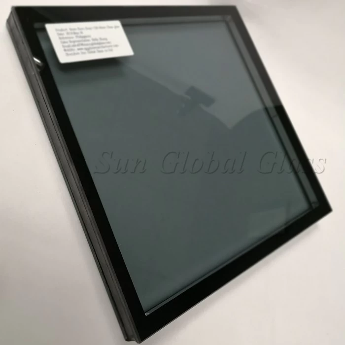 Insulated glass, double glazing glass, gray toughened double glazed, grey tempered insulated glass, tempered double glazed, double glazed glass China factory, 8mm+8mm ESG DGU 