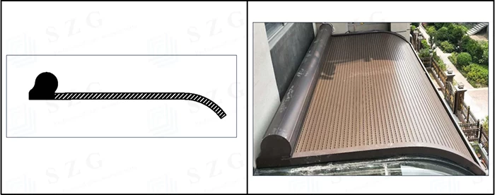 SZG motorized aluminum rolling shutter roof