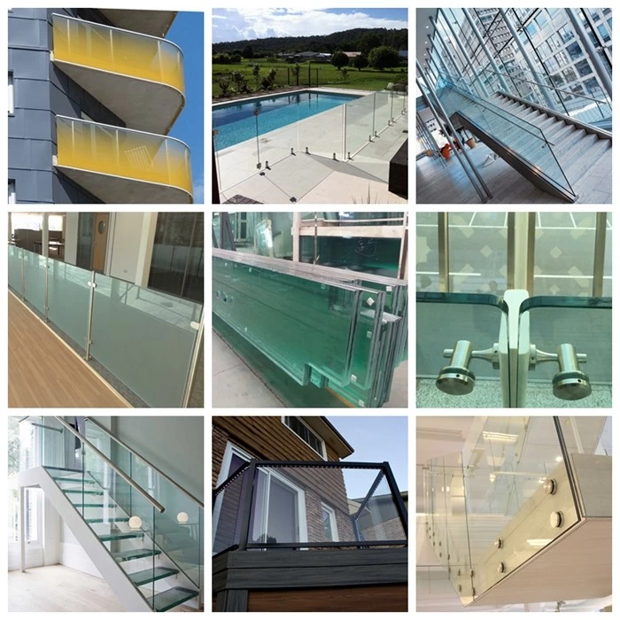 different types of railing glass