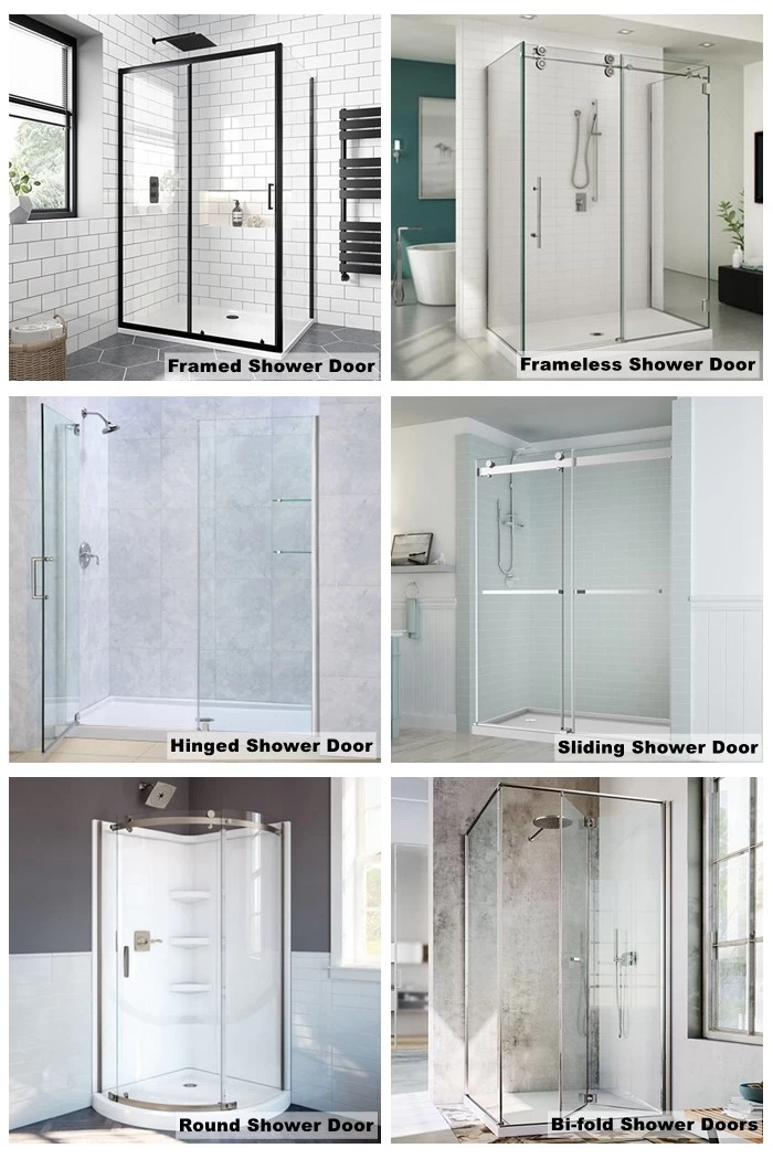 SZG 6mm clear tempered glass shower door 