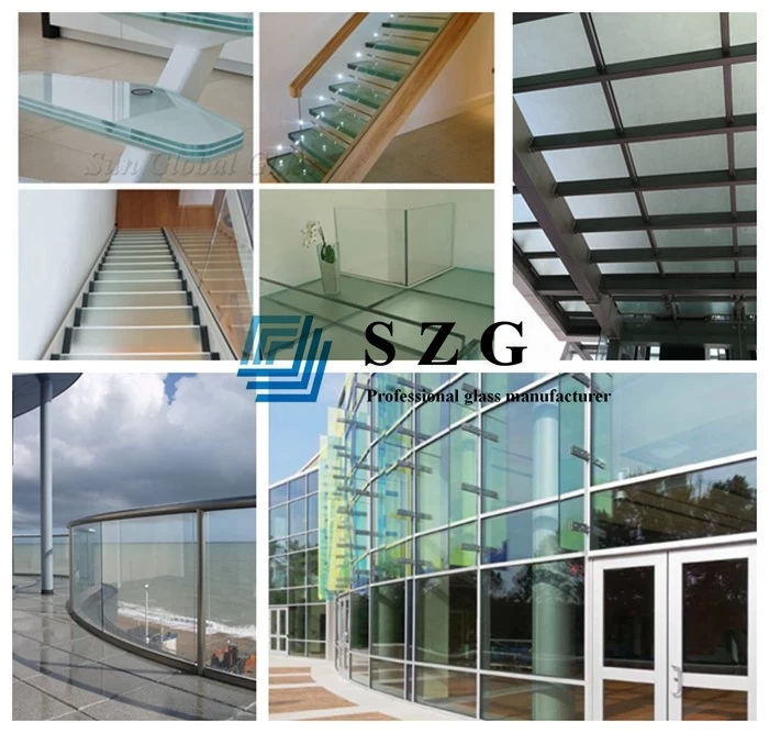 Safety glass, laminated glass 33.04mm, tempered laminated glass, 10+10+10 sandwich glass, PVB interlayer laminated glass, bullet proof laminated glass, 10mm+10mm+10mm laminated glass