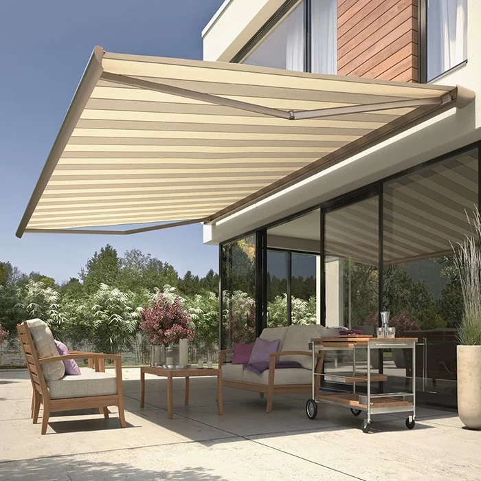 Gecheer Tenda da Sole Retrattile,Tettoia retrattile,Tenda da patio,Tela per  Tenda Esterno Sole,da,Balcone,Patio,Terrazzo,Tenda da Sole  Motorizzata/Manuale,Arancione e Marrone 3,5x2,5 m : : Giardino e  giardinaggio