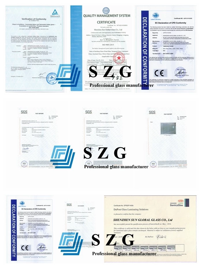 safety glass certificates