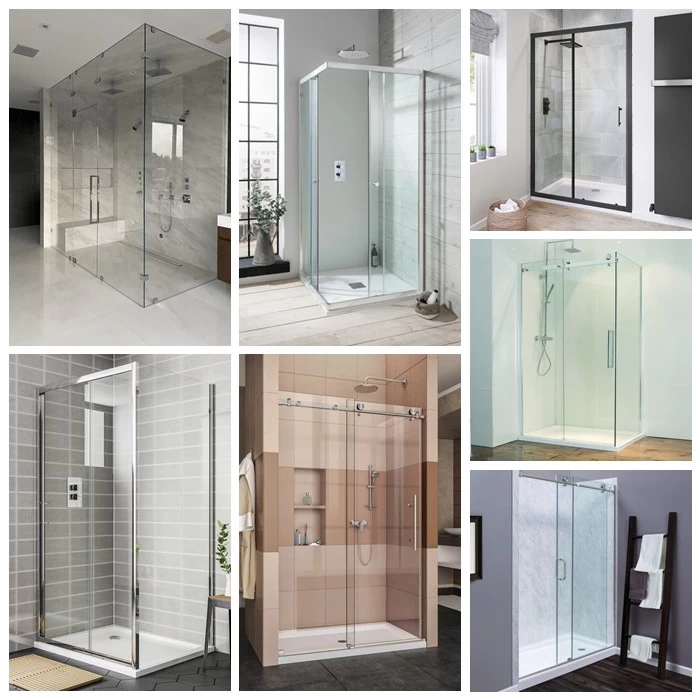 SZG 6mm clear tempered glass shower door 