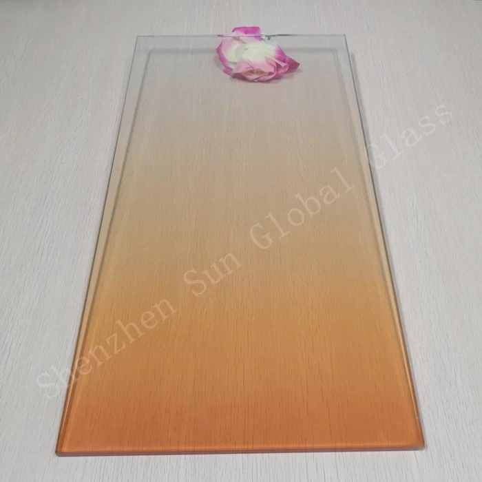1/2 inch gradient glass, gradient glass railing, gradient toughened glass, China glass factory, 6+6 colored laminated glass, gradient frosted glass, partition glass, printed gradient glass