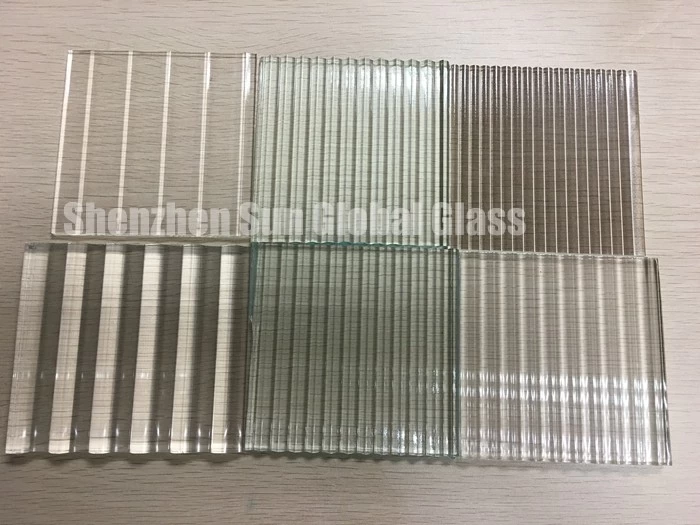 Fluted textured privacy ribbed narrow Reeded glass 