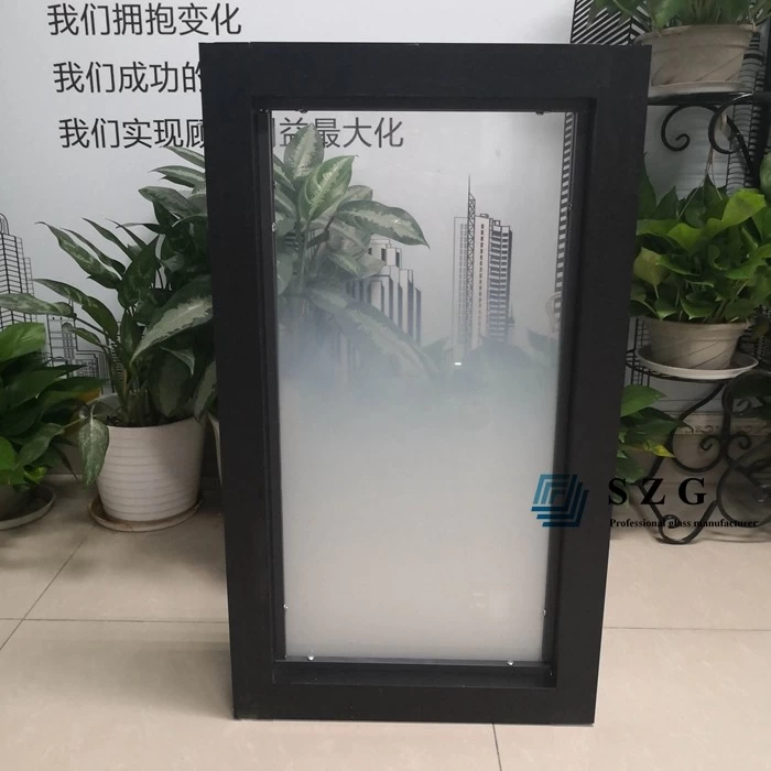 6+6 gradient glass partition with frame, 66.4 gradient tempered laminated glass office partition, 13.52mm ESG VSG gradient glass for partition