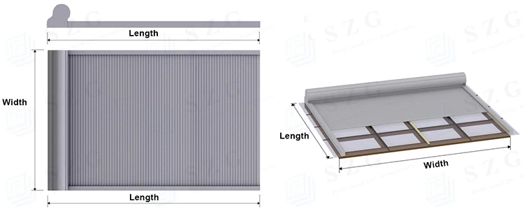 SZG motorized aluminum rolling shutter roof