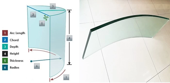 10mm 12mm 15mm 19mm curved toughened glass railing