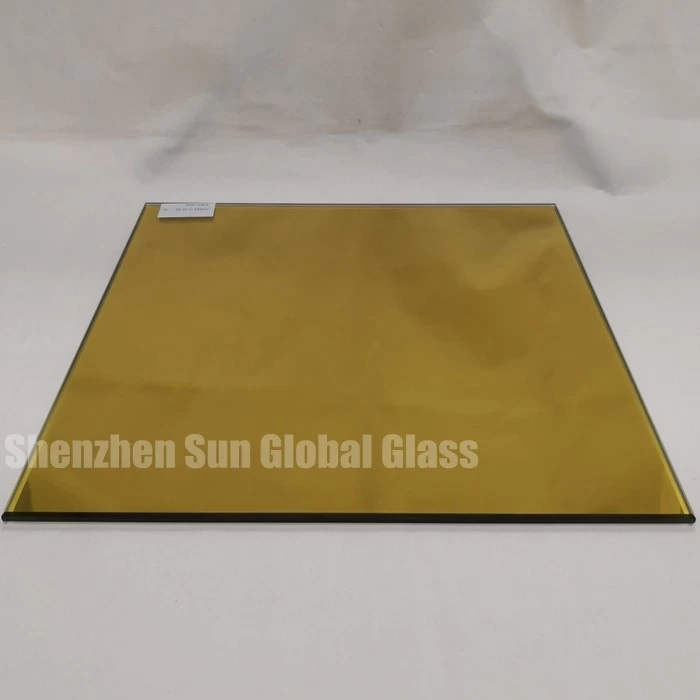 6mm gold reflective tempered glass