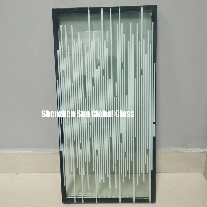 25.52mm white stripe toughened laminated insulated glass