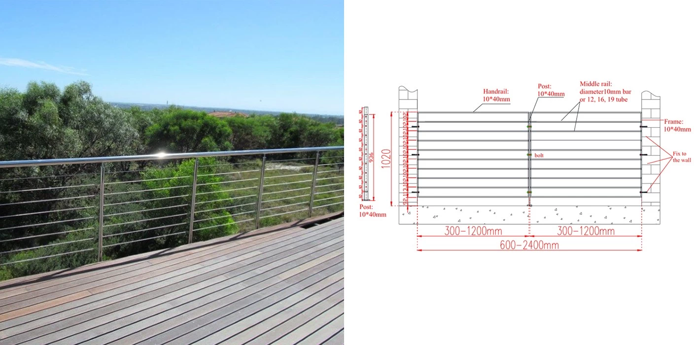 stainless steel cable railing systems, ss 304 316 tension wire