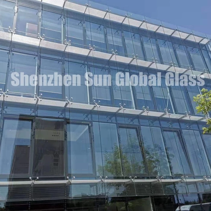 21.52mm low iron tempered laminated glass curtain wall, 10mm ultra clear tempered glass+1.52PVB+10mm ultra clear toughened laminated glass manufacturer, 1010.4 extra clear ESG VSG facade
