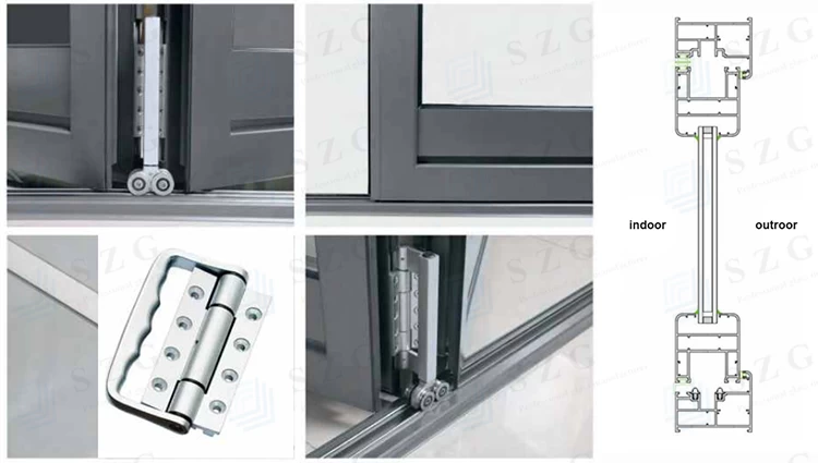 SZG Double Glazed Glass Folding Door