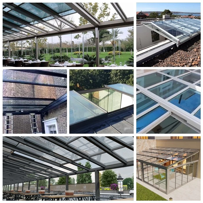 Automatic Retractable Sliding insulated Glass Roof Systems