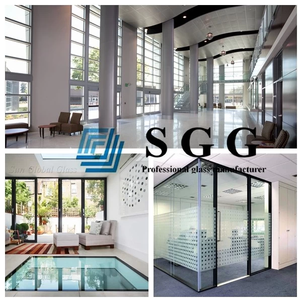 5mm+15A+5mm sound insulating glazing, sound insulation glass 5mm+5mm, 25mm argon hollow glass, insulated low E glass